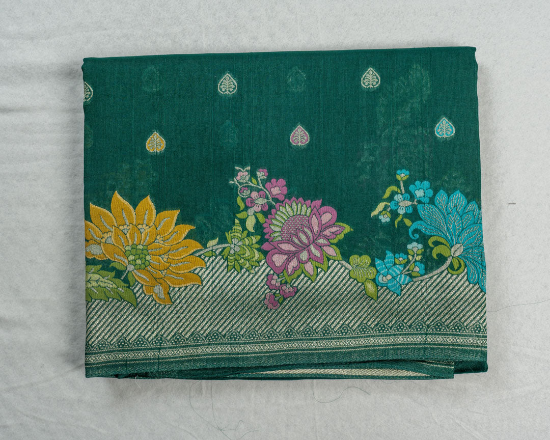 Green Banarasi Tussar Silk Saree