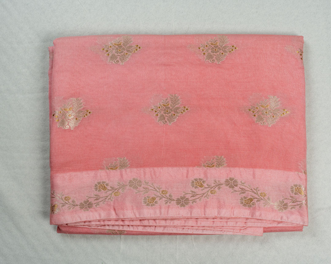 Baby Pink Banarasi Chiniya Saree