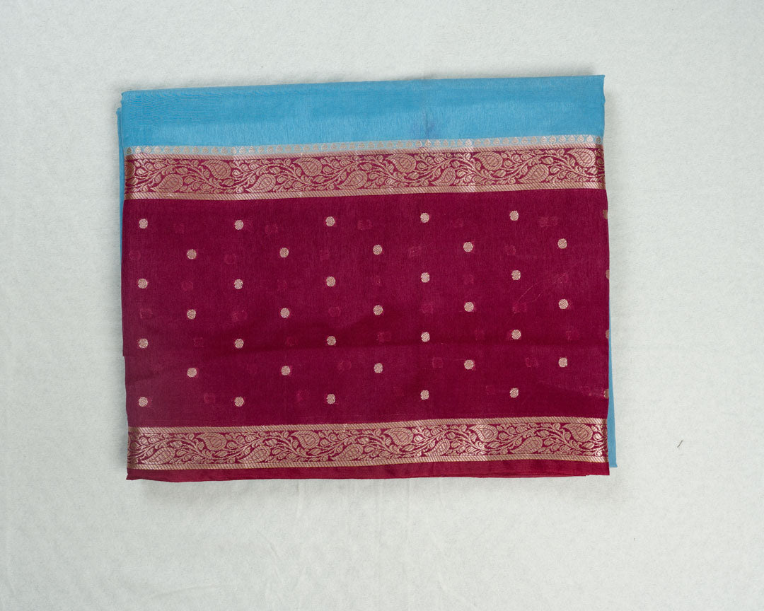 Blue Banarasi Tussar Silk Saree