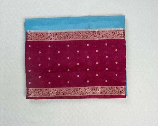Blue Banarasi Tussar Silk Saree