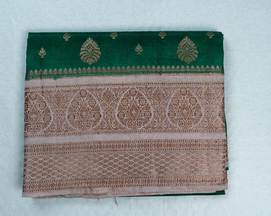 Green Banarasi Tussar Silk Saree