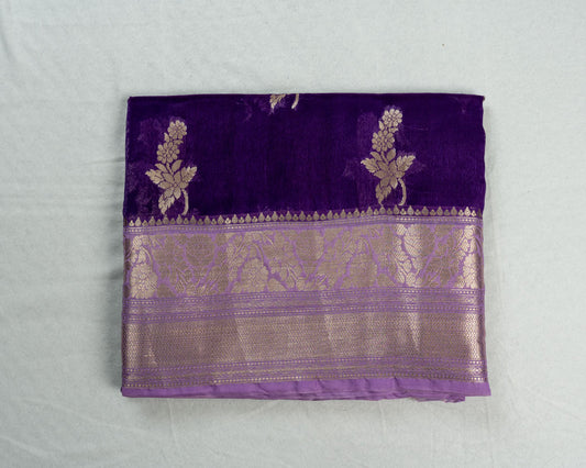 Purple Banarasi Viscose Silk Saree