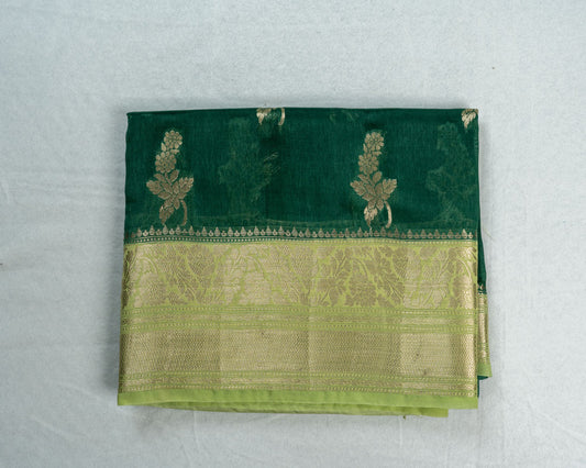 Green Banarasi Viscose Silk Saree