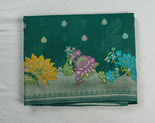 Green Banarasi Tussar Silk Saree