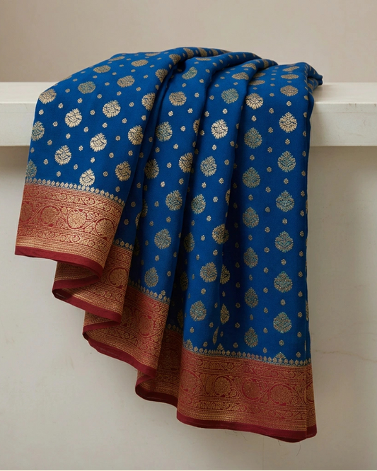 Blue Banarasi Georgette Saree