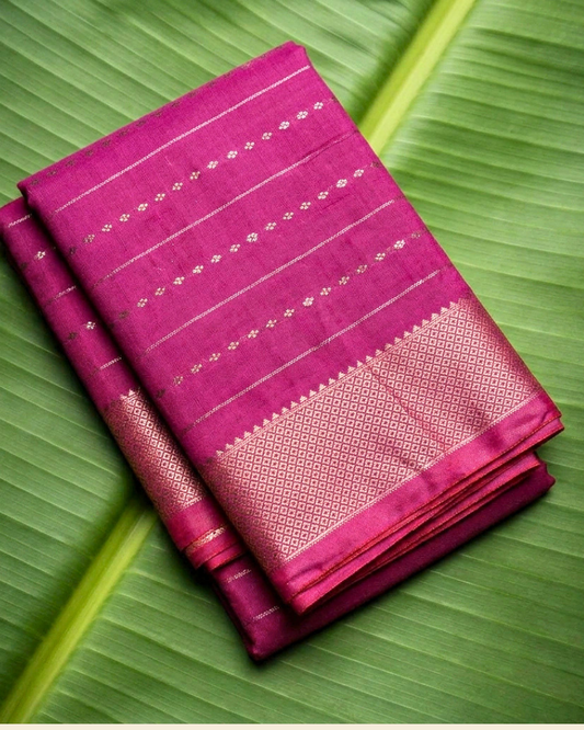 Pink Banarasi Maheswari Saree